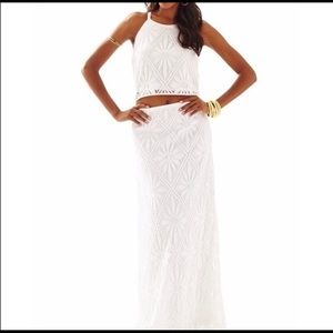 Lilly Pulitzer Lace Crop Top Set Size S NWOT